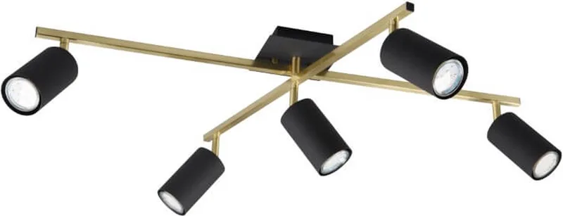 Marley Plafonniere 5x GU10 Goud van Trio in Zwart – productfoto