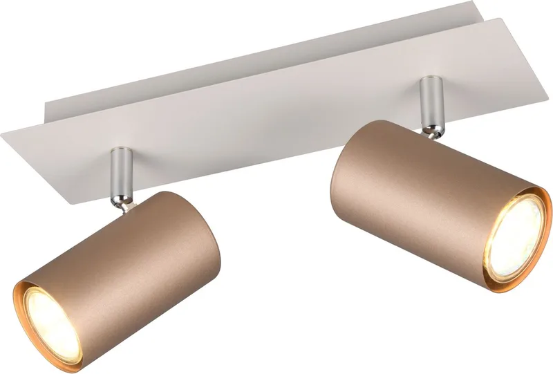Marley loftspot brun/lysegrå 30 x 9 cm 2 lyskilder metal fra Trio i Mokka – produktbillede