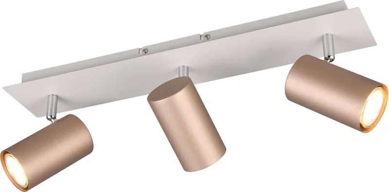 Marley loftspot brun/lysegrå 48 x 9 cm 3 lyskilder metal fra Trio i Mokka – produktbillede