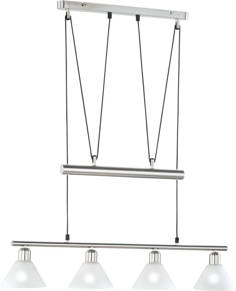 Pendelleuchte Stamina, Seilzugmechanismus, ohne Leuchtmittel, Hängeleuchte, Hängelampe, höhenverstellbar de Trio en Argent – photo produit