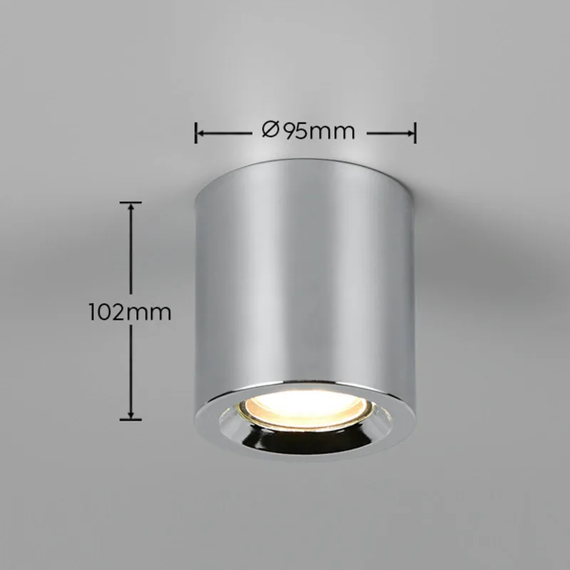 Plafondlamp Biscotto, chroomkleurig, Ø 9,5 cm, metaal, IP44 de Trio en Chrome – photo produit