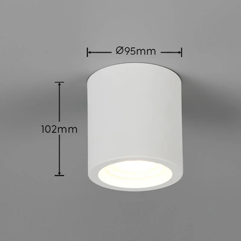 Plafondlamp Biscotto, Ø 9,5 cm, metaal, IP44 fra Trio i Mat wit – produktbillede