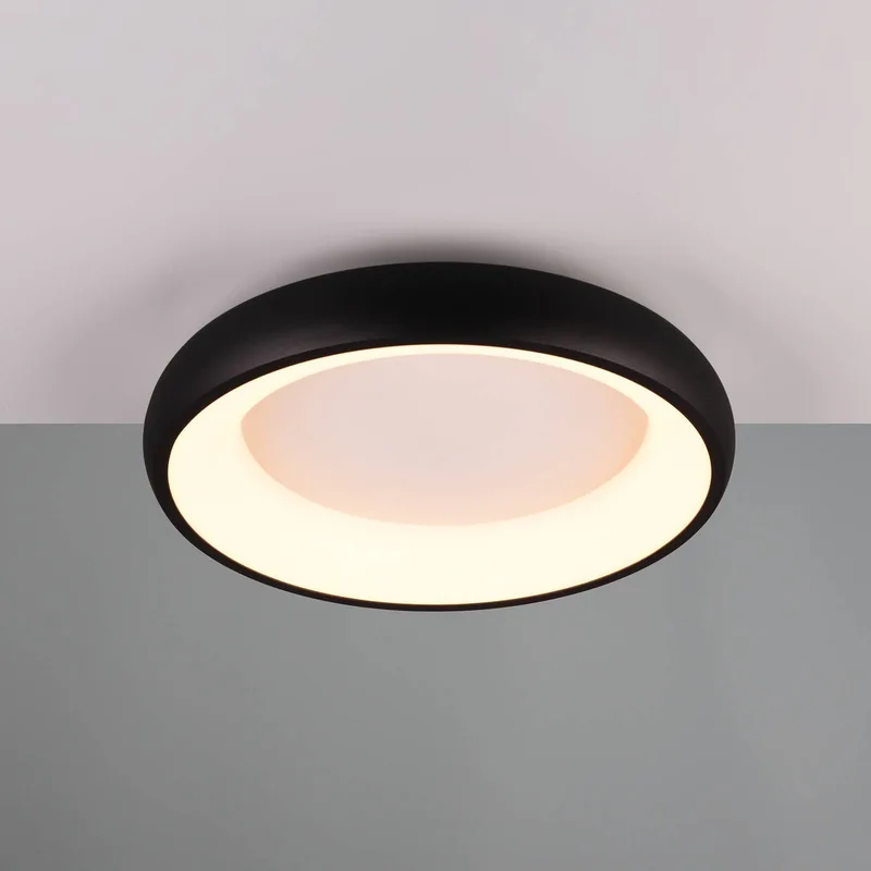 Plafondlamp Cardona, Ø 46,5 cm, mat zwart, metaal CCT by Trio in Zwart mat – product photo