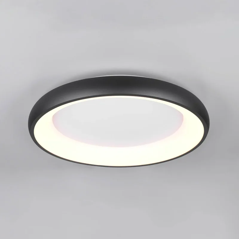 Plafondlamp Cardona, Ø 62 cm, mat zwart, metaal, CCT de Trio en Zwart mat – photo produit