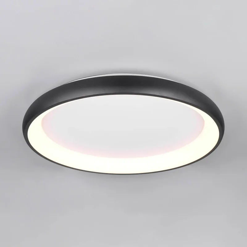Plafondlamp Cardona, Ø 75 cm, mat zwart, metaal, CCT de Trio en Zwart mat – photo produit