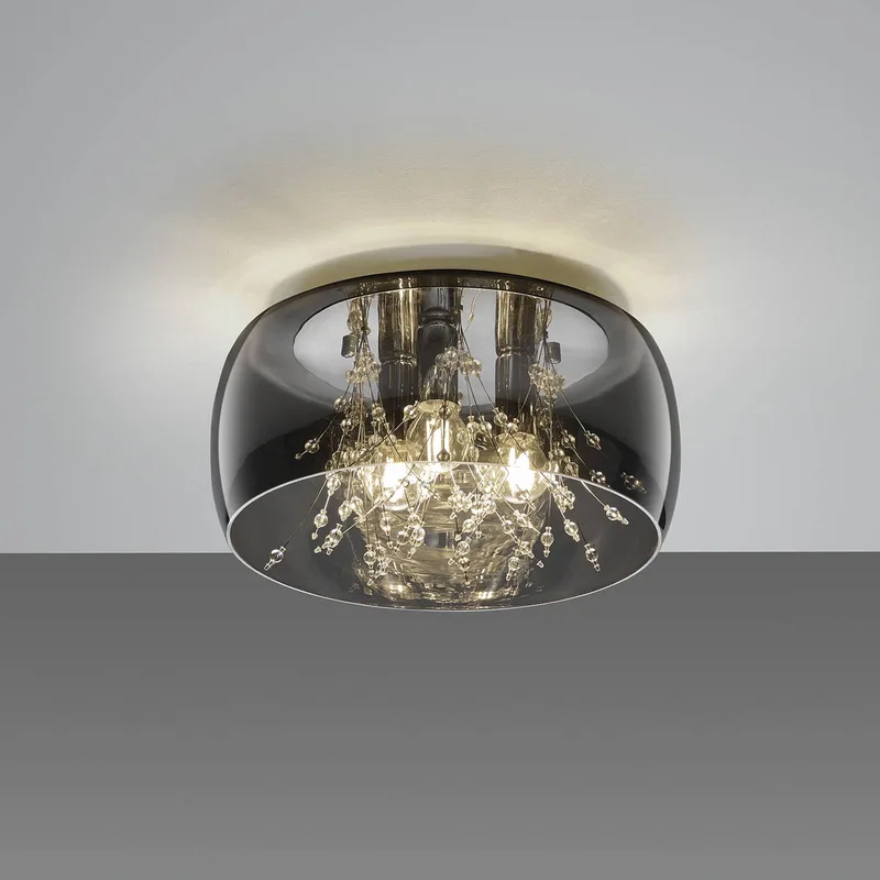 Plafondlamp Crystel van glas, Ø 34 cm by Trio in Chrome – product photo