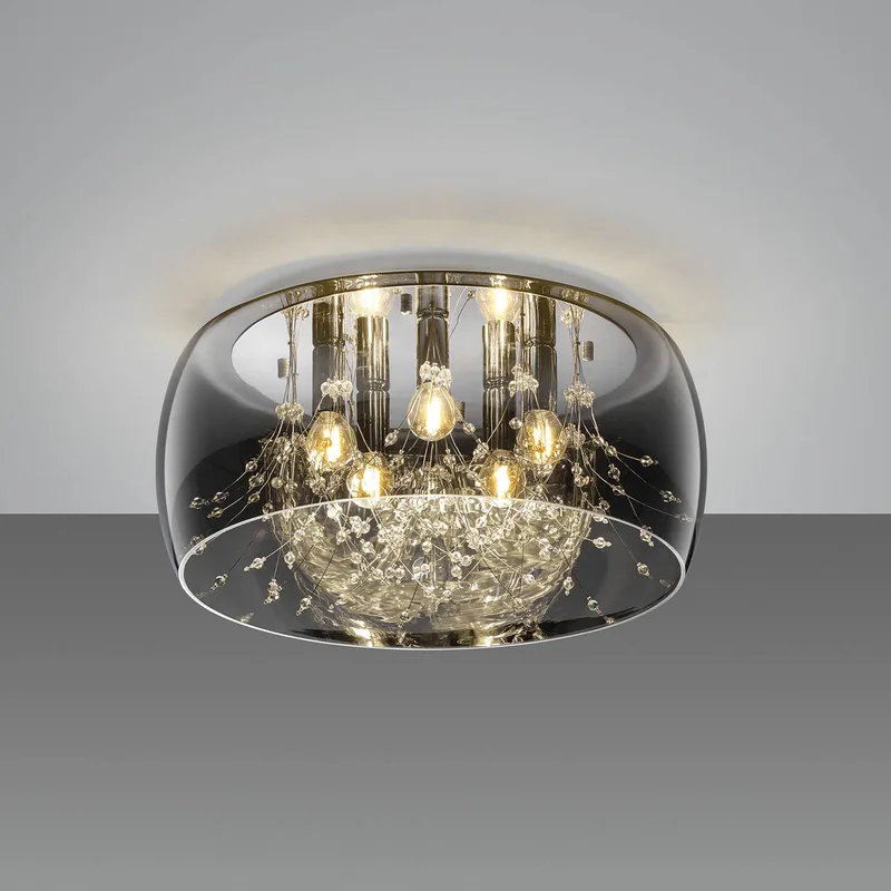 Plafondlamp Crystel van glas, Ø 50 cm fra Trio i Krom – produktbillede