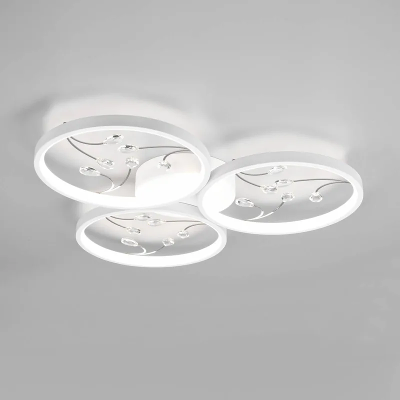 LED-loftslampe Groovy tre-lys hvid 4.000K fra Trio i Wit mat – produktbillede
