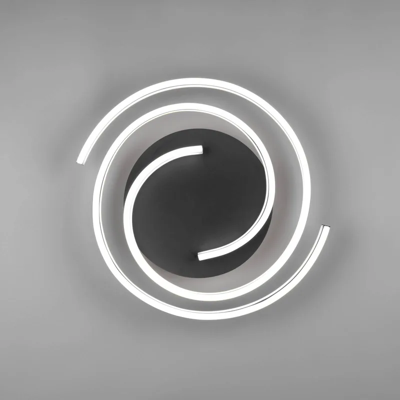 Plafondlamp LED Caya, dimbaar, messing van Trio in Messing, Zwart – productfoto