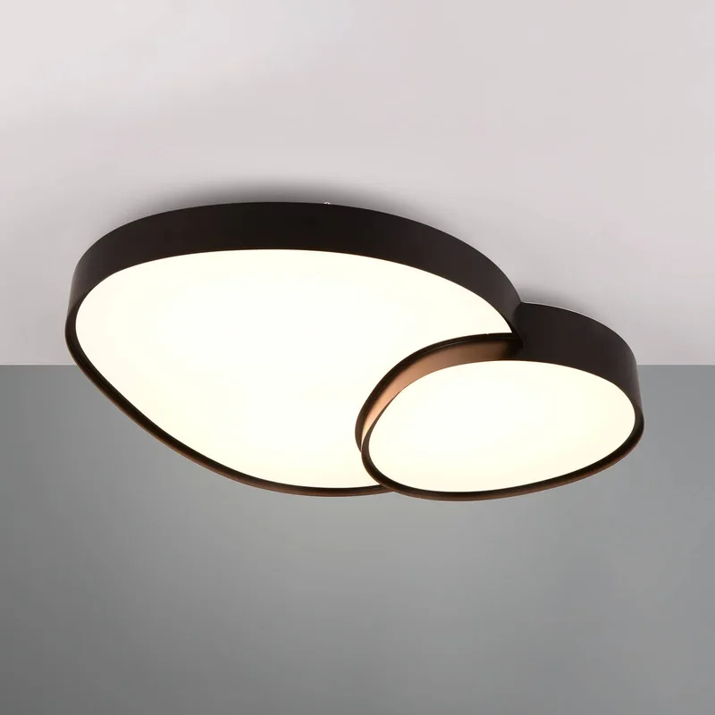 Plafondlamp Rise, zwart, 77 x 63 cm, CCT, dimbaar fra Trio i Zwart mat – produktbillede