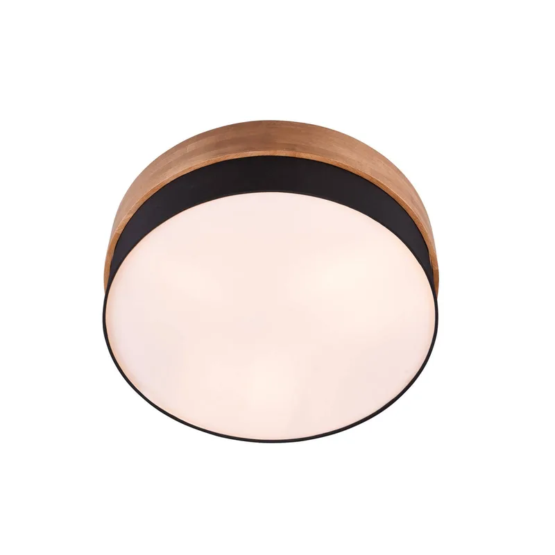 Plafondlamp Seasons hout/zwart Ø 50 cm de Trio en Marron, Noir – photo produit