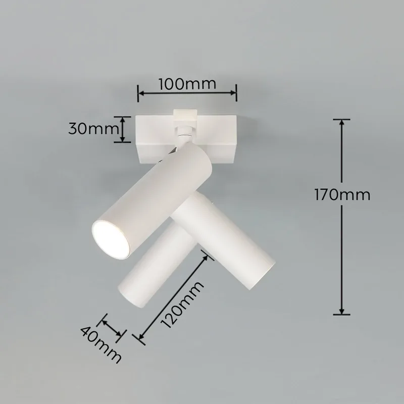 Plafondspot Dara, lengte 46 cm, metaal, 3-lamps. van Trio in Grijs – productfoto