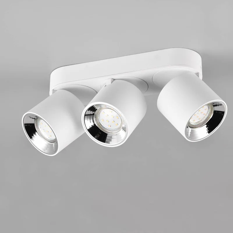 Plafondspot Guayana GU10 3-lamps wit de Trio en Mat wit – photo produit