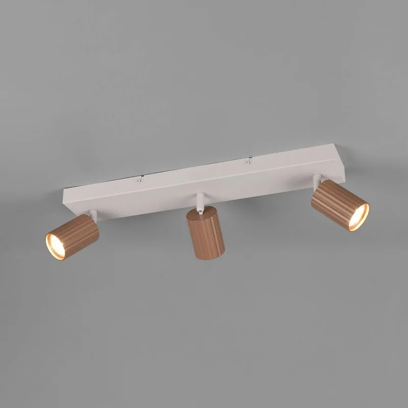 Plafondspot Soka, bruin/grijs, lengte 50 cm, metaal, 3-lamps. fra Trio i Brun, Grå – produktbillede