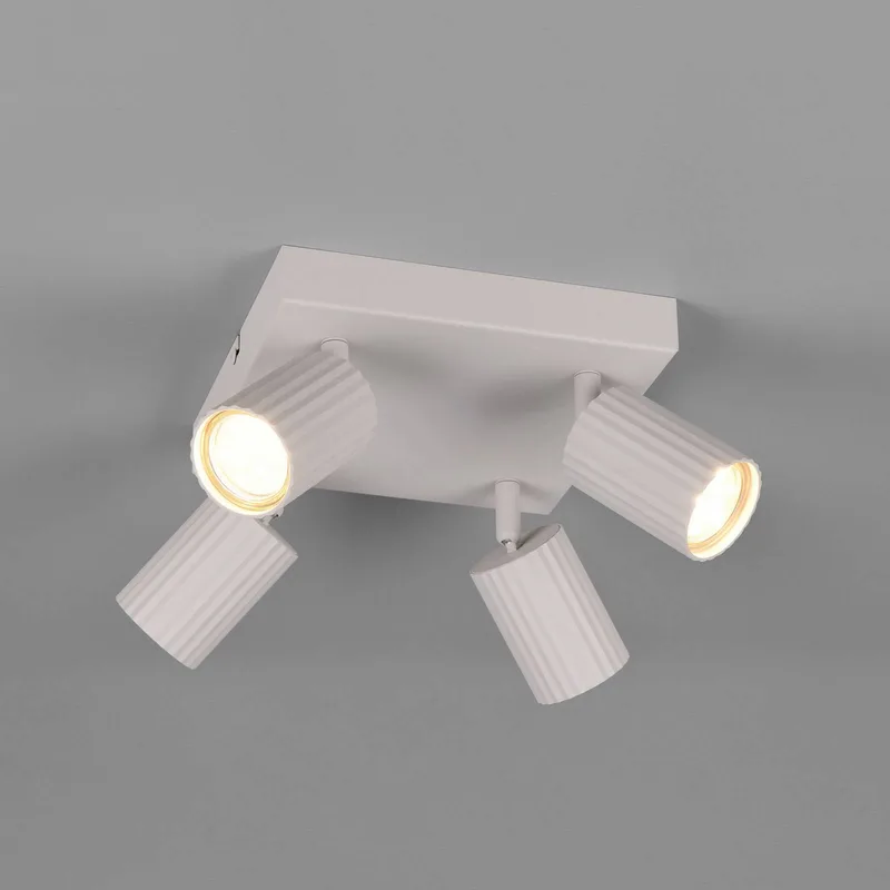 Plafondspot Soka, lengte 20 cm, metaal, 4-lamps. von Trio in Hellgrau – Produktfoto