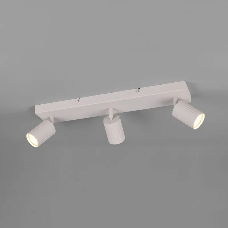 Plafondspot Soka, lengte 50 cm, metaal, 3-lamps. de Trio en Gris clair – photo produit