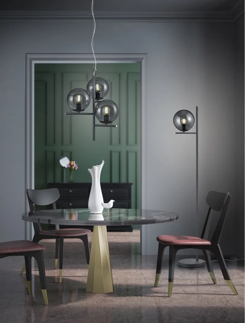 PURE - Hanglamp - excl. 3x E14 28W de Trio en Anthracite – photo produit