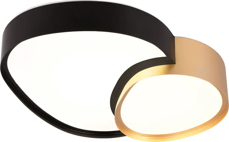 RISE - Plafondlamp - Zwart goud - incl. 1x SMD 21W - Geintergreerde dimmer - Memory functie - Lichtkleur instelbaar fra Trio i Zwart-goud – produktbillede