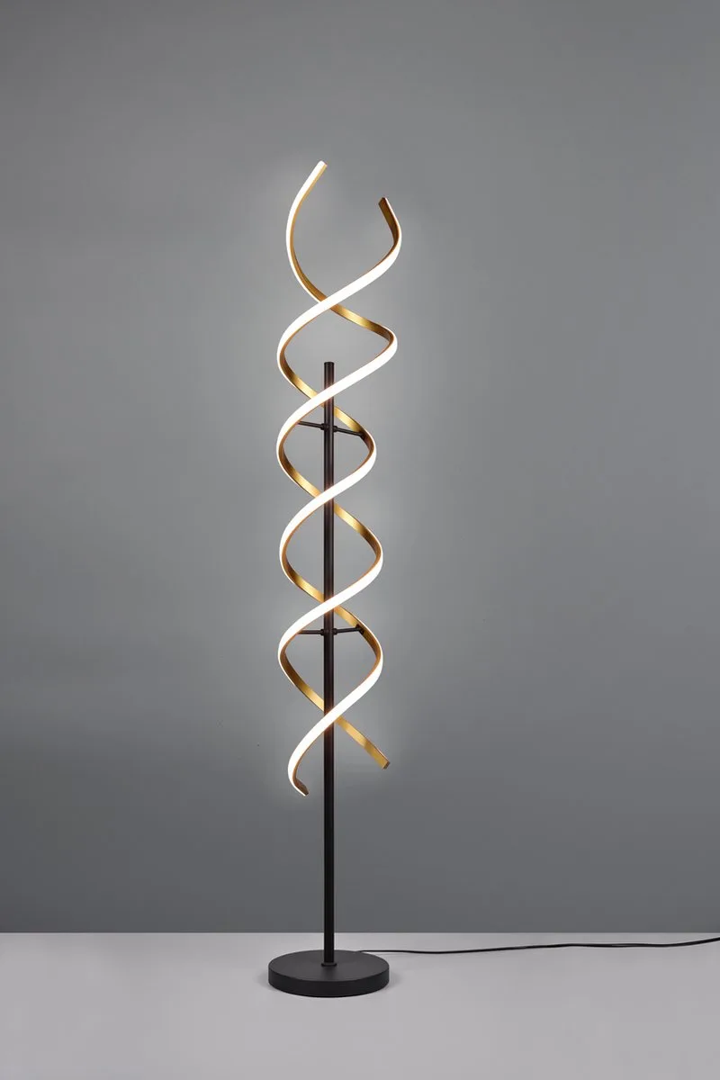 SEQUENCE - Vloerlamp - incl. 1x SMD 32 W - Geintegreerde dimmer - Sensor dimmer - Instelbare lichtkleur - Geheugenfunctie från Trio i Messing mat – produktbild
