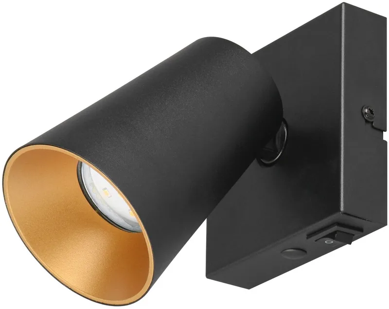 SHARP - Spot - excl. 1x GU10 4,9 W - Wand- en plafondmontage - Geschikt voor vaste montage of stekker de Trio en Zwart mat – photo produit