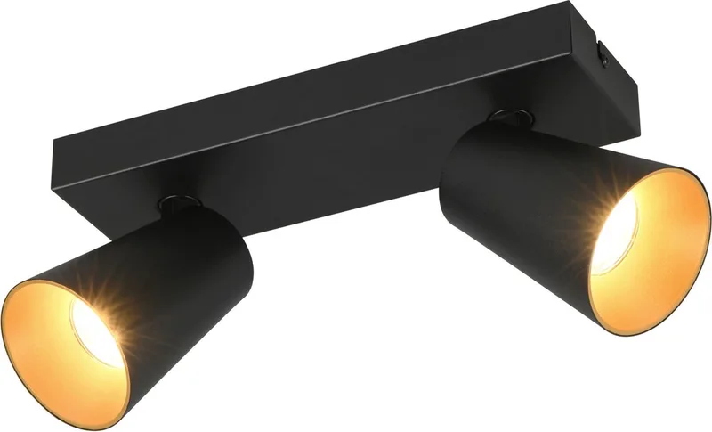 SHARP - Spot - excl. 2x GU10 4,9 W - Wandmontage de Trio en Zwart mat – photo produit