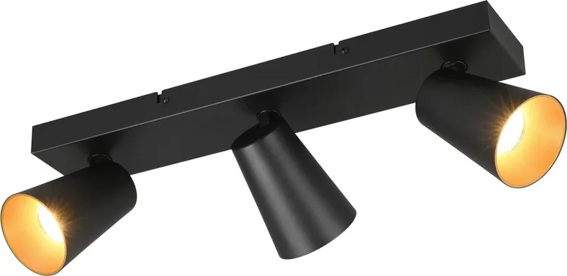 SHARP - Spot - excl. 3x GU10 4,9 W - Wand- en plafondmontage de Trio en Zwart mat – photo produit