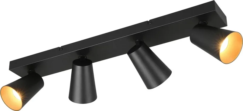 SHARP - Spot - excl. 4x GU10 4,9 W - Plafondbevestiging de Trio en Zwart mat – photo produit