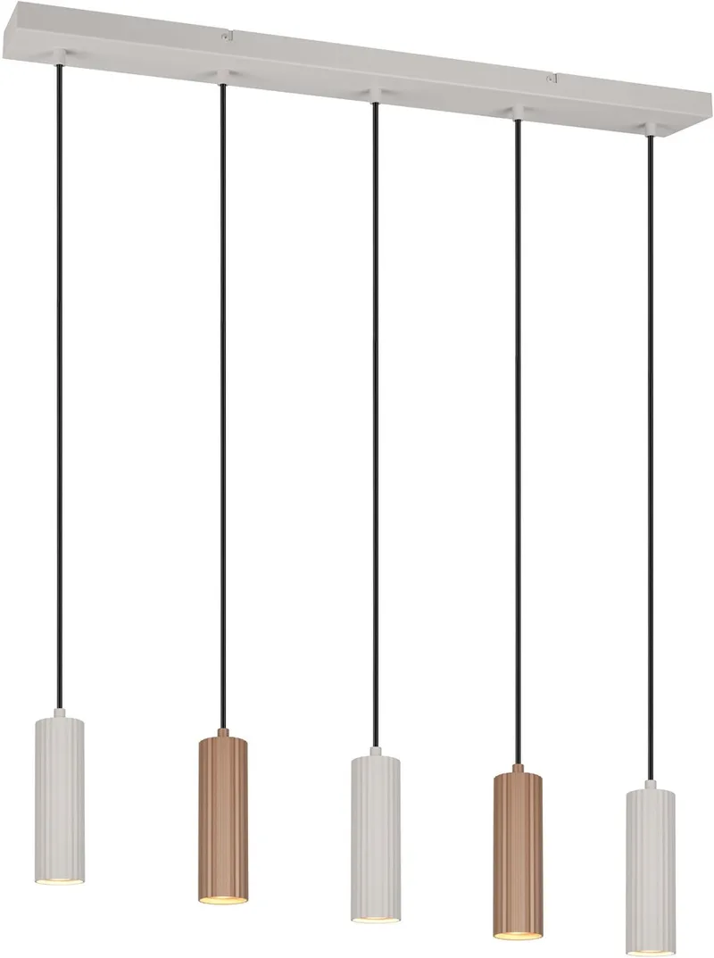 SOKA - Hanglamp - excl. 5x GU10 5 W - Plafondbevestiging - In hoogte verstelbaar de Trio en Mokka – photo produit