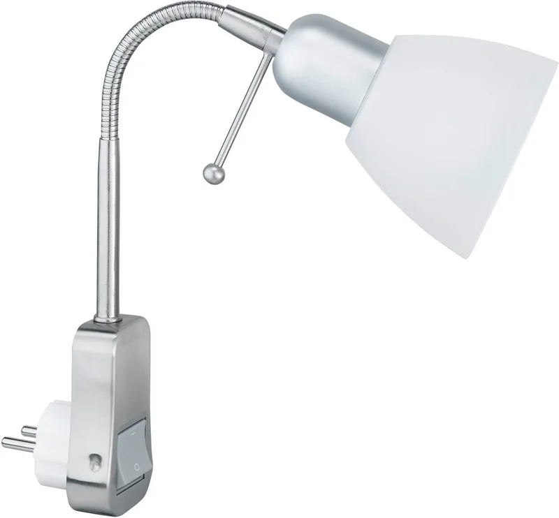 Steckdosenleuchte Ligara, ohne Leuchtmittel, mit Flexarm, Schalter, Leuchtmittel tauschbar de Trio en Argent – photo produit
