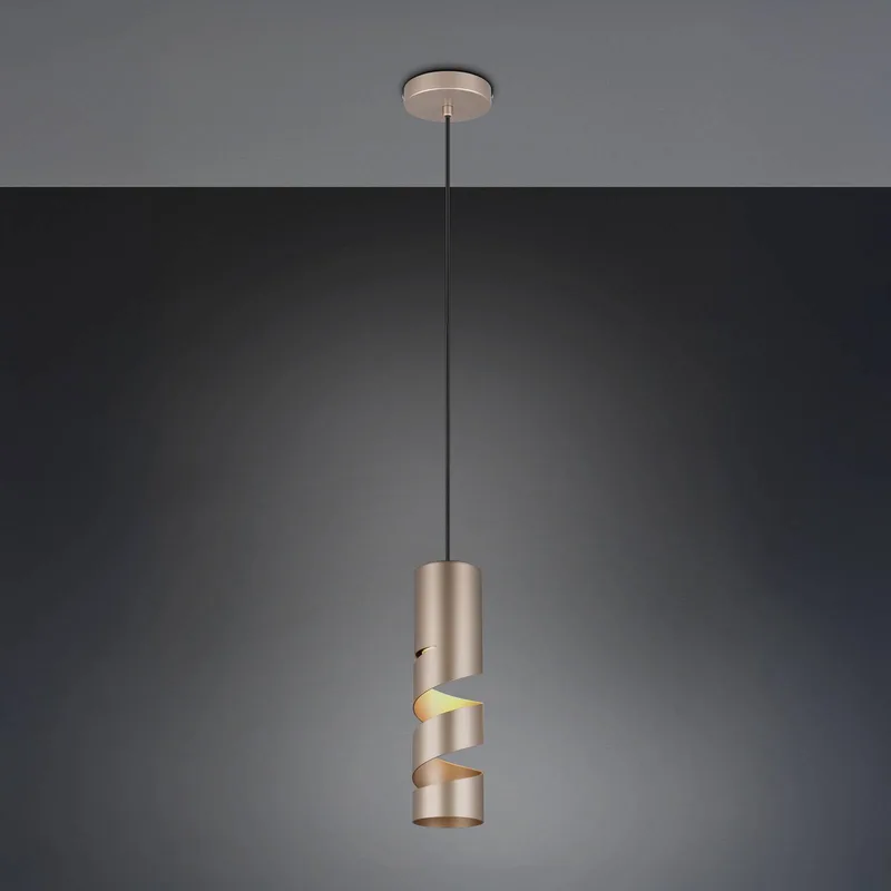 Stream hanglamp, bruin, Ø 8 cm, metaal, GU10 van Trio in Koffiebruin – productfoto