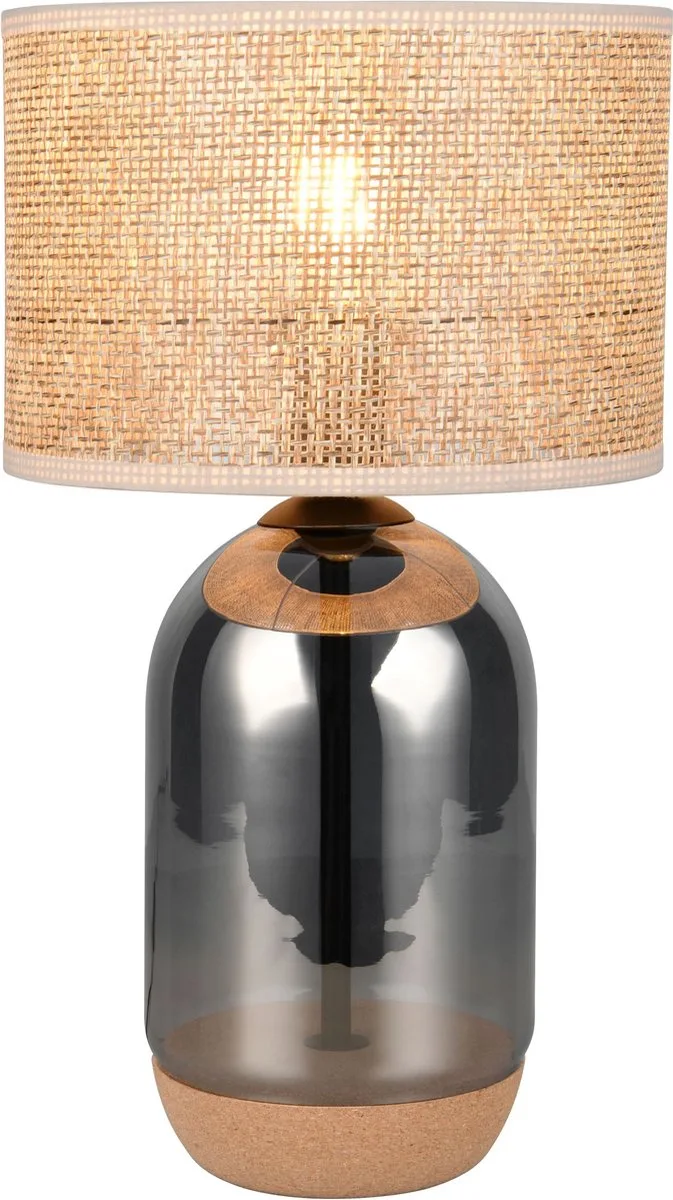 TARA - Tafellamp - excl. 1x E27 7 W - D: 25cm - Snoerschakelaar - GO Green fra Trio i Chroom verdampt – produktbillede