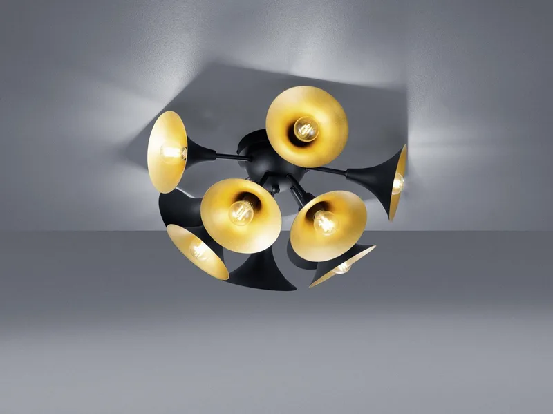 toet - Plafondlamp - 10 lichts - Ø 50 cm van Trio in Zwart – productfoto