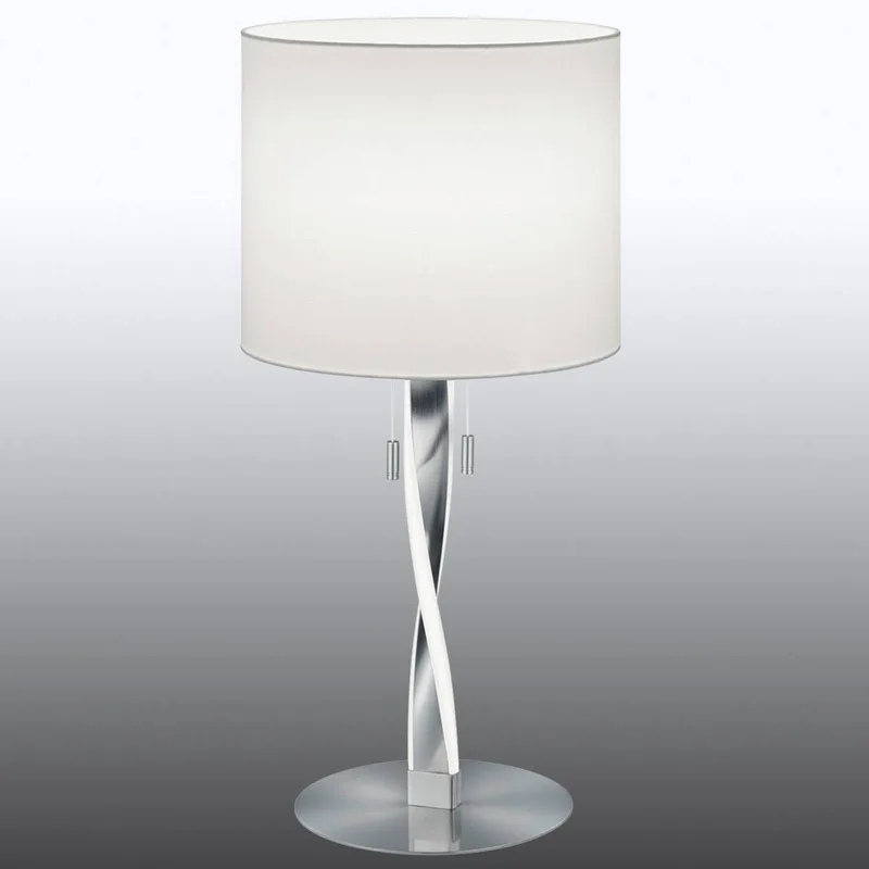 Top moderne tafellamp Nandor met extra LEDs van Trio in Mat nikkel, Wit – productfoto