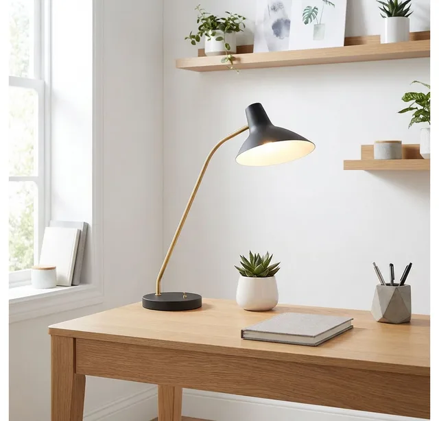 TRAVELLER - Tafellamp - Bureaulamp - excl. 1x E27 4 W - Flexibel de Trio en Zwart-goud – photo produit 5 sur 5
