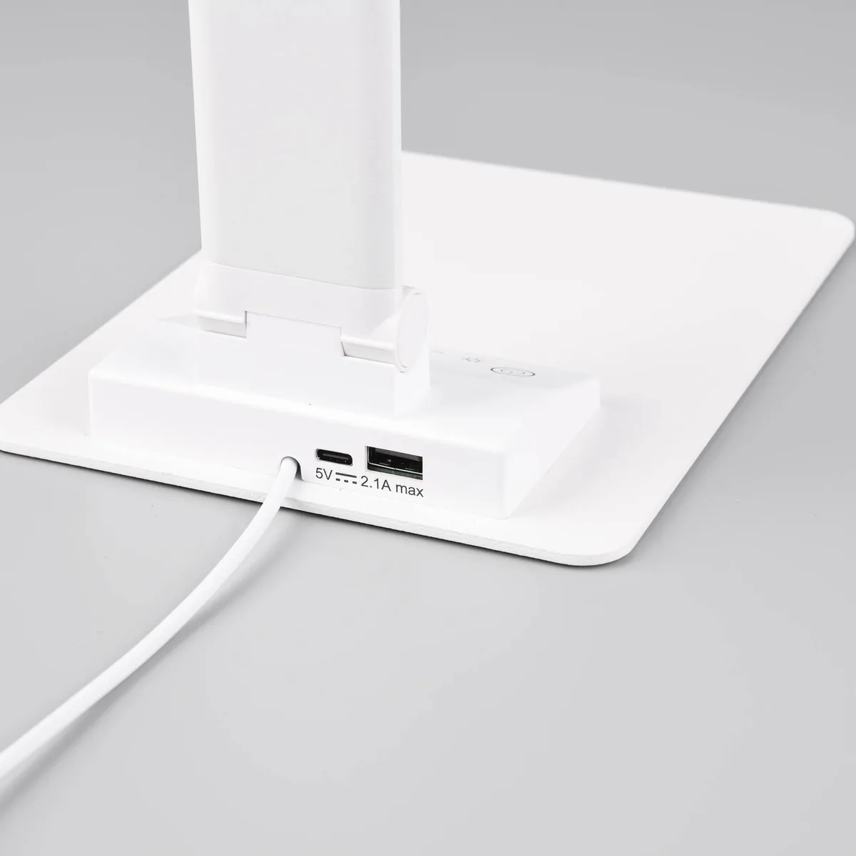 TRAVIS - Tafellamp - Bureaulamp - incl. 1x SMD 6,5W - Geïntegreerde dimmer - Memory functie - USB-poort - Oplaadfunctie fra Trio i Wit mat – produktbillede 4 af 4