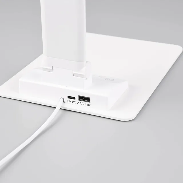 TRAVIS - Tafellamp - Bureaulamp - incl. 1x SMD 6,5W - Geïntegreerde dimmer - Memory functie - USB-poort - Oplaadfunctie fra Trio i Wit mat – produktbillede 4 af 4