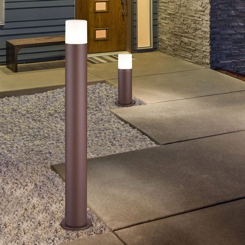 Tuinpadverlichting Hoosic, drukgegoten aluminium de Trio en Roestbruin, Blanc – photo produit