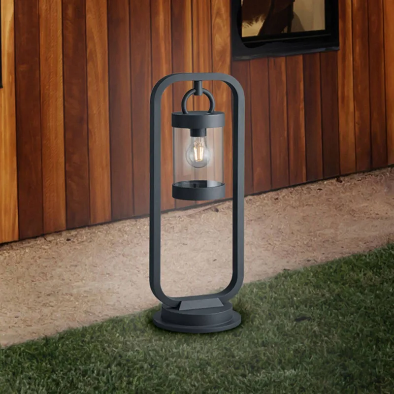 Sambesi gadelampe med skumringssensor 60cm fra Trio i Sort, Gennemsigtig – produktbillede