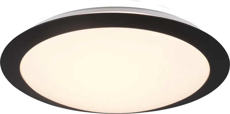 UMBERTO - Plafondlamp - incl. 1x SMD 12 W - Plafondbevestiging - Lichtbron niet vervangbaar - Niet dimbaar - Badkamerverlichting de Trio en Zwart mat – photo produit