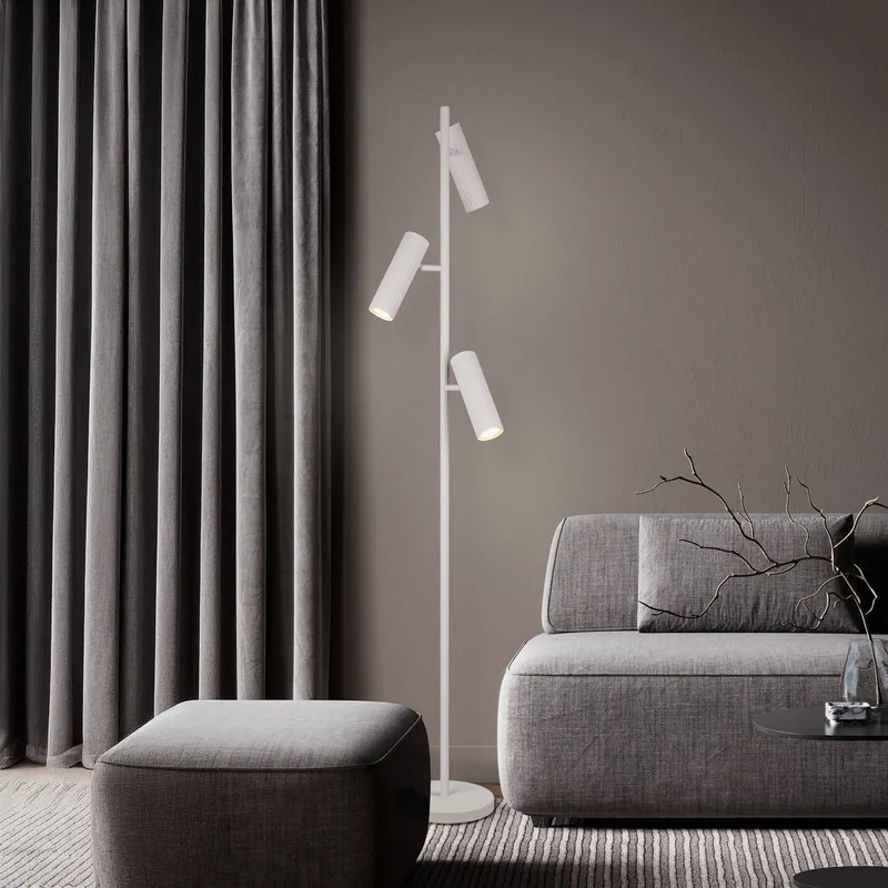 Vloerlamp Soka, hoogte 150 cm, metaal, 3-lamps. fra Trio i Lysegrå – produktbillede