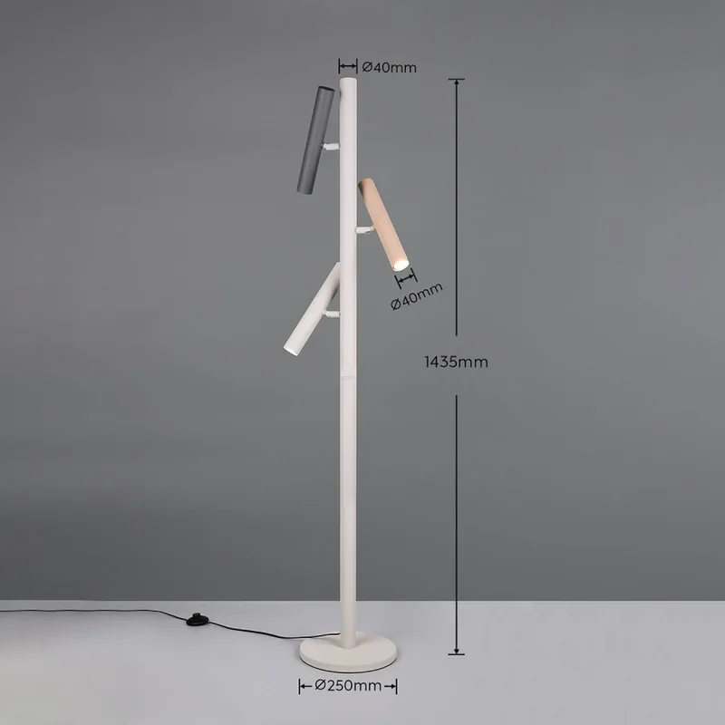 Vloerlamp Terloa, veelkleurig, hoogte 143 cm, metaal, 3-lamps. von Trio in Kleurrijk – Produktfoto