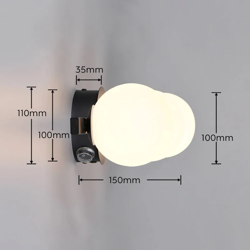 Wandlamp Alfio, 50 cm, zwart metaal/glas, IP44, 3-lamps från Trio i Matzwart, Vit – produktbild