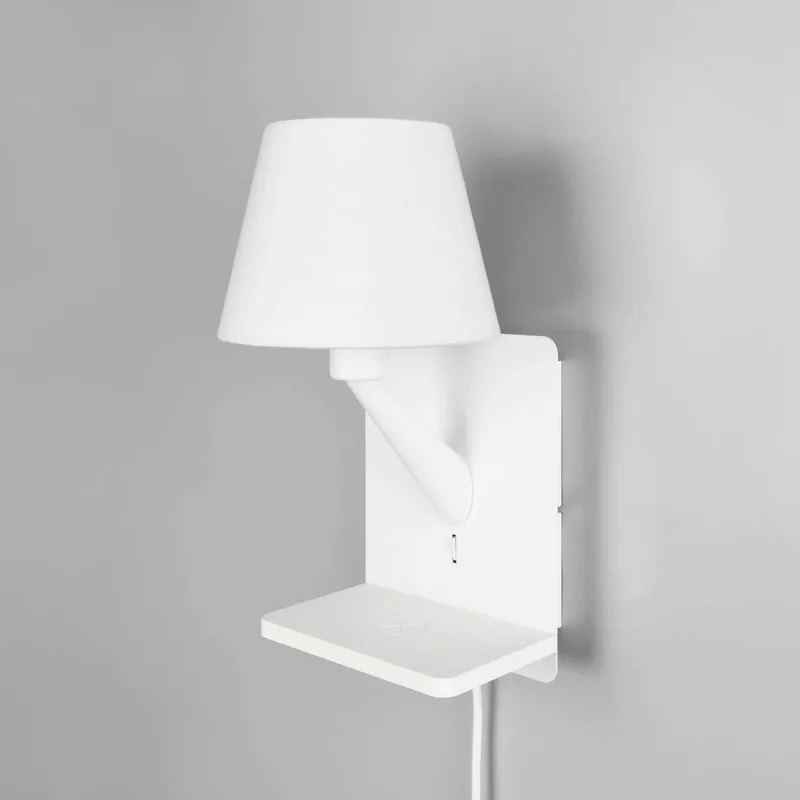 Wandlamp Comfort, mat wit, metaal, stekker, E14 von Trio in Wit mat – Produktfoto