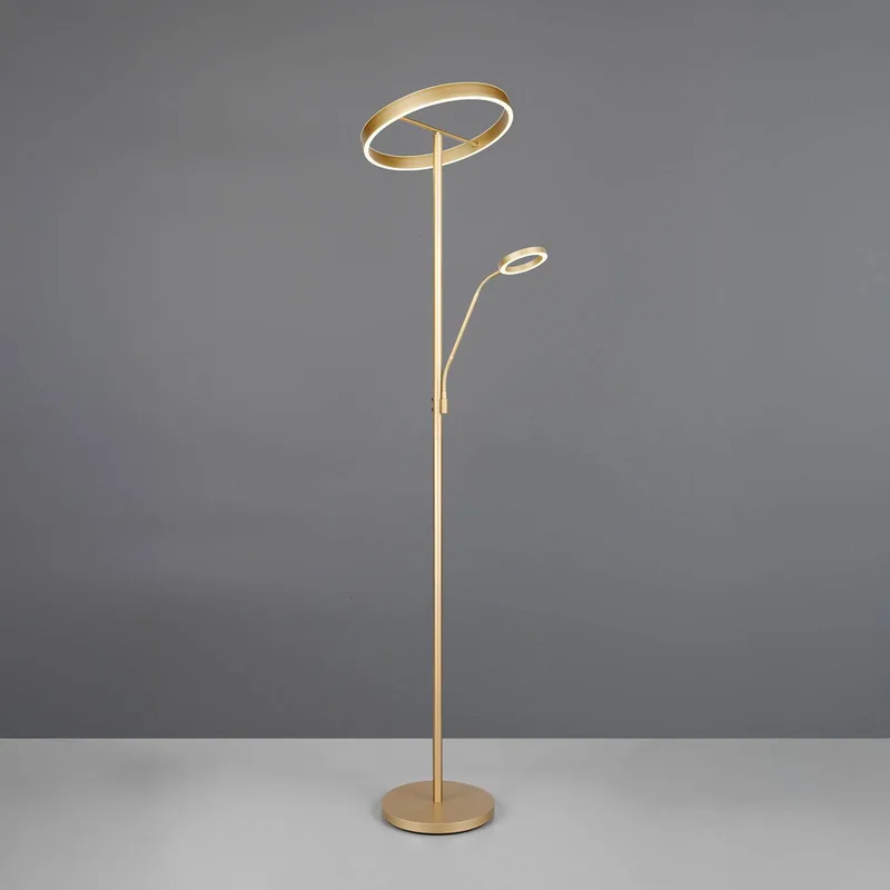 Willis LED vloerlamp, hoogte 180 cm, metaal, CCT, dimmer von Trio in Gold – Produktfoto