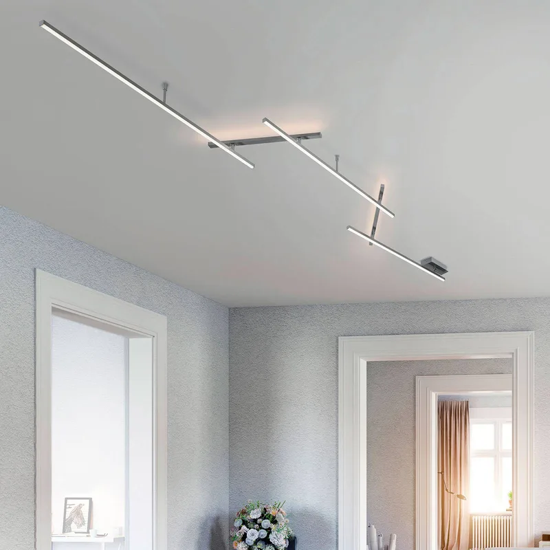 Zwenkbare LED plafondlamp Indira, dimmer nikkel by Trio in Nikkel mat, White – product photo