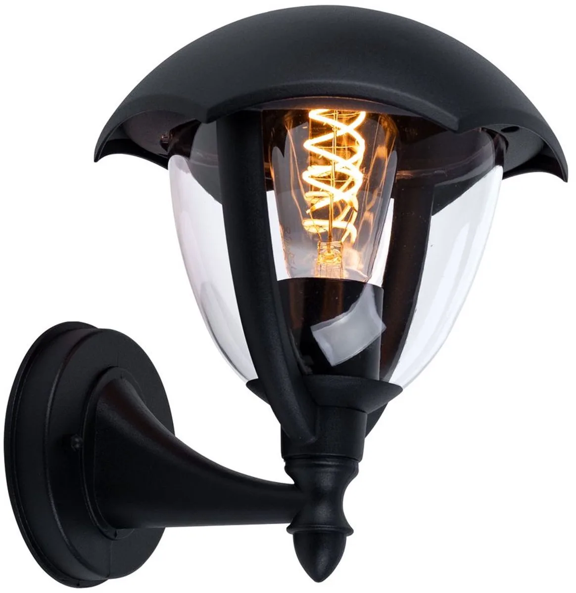 Buiten wandlamp lantaarn voordeurlamp wandlamp buitenlamp helder glas, aluminium, 1x E27, BxH 20x23,8 cm fra V-TAC i Sort – produktbillede