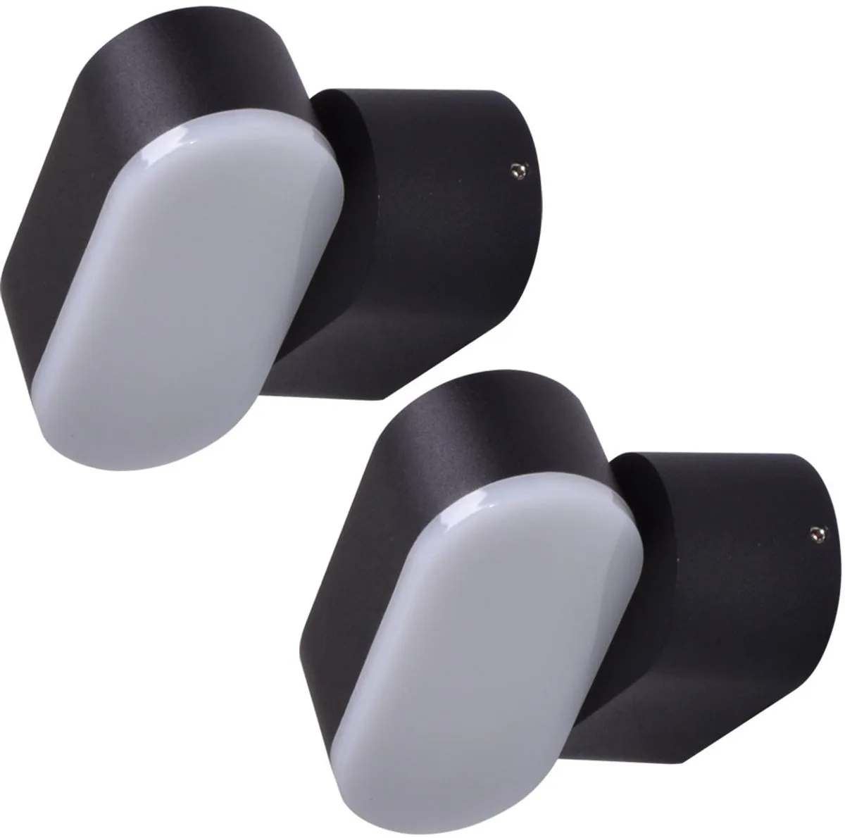 Buiten wandlamp LED wandlamp tuin verstelbaar, aluminium kunststof, 6W 660lm warm wit, BxH 11x9.6 cm, set van 2 de V-TAC en Noir – photo produit