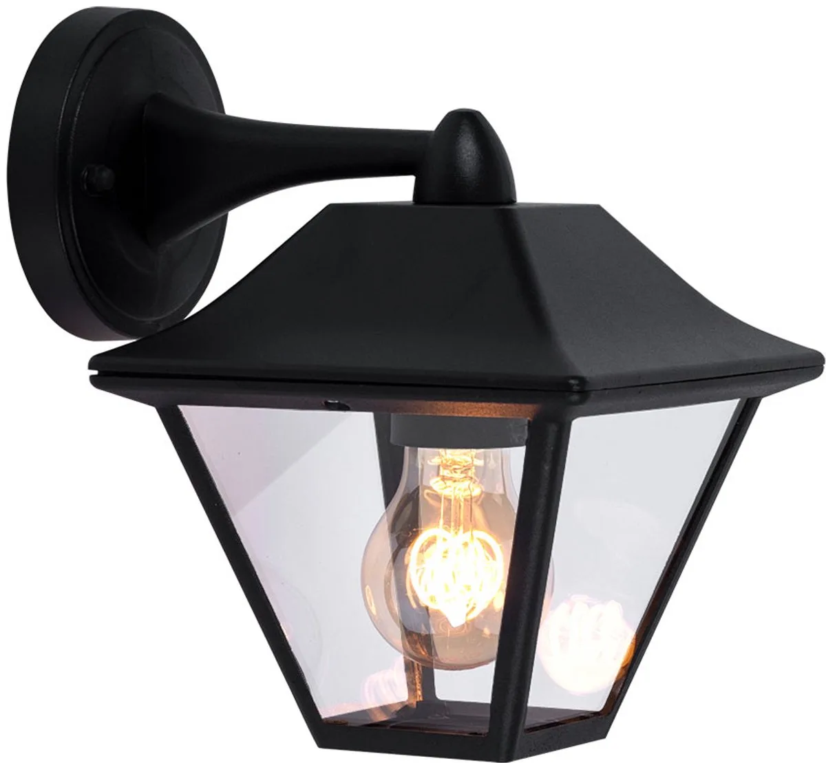 Buitenlamp wandlamp huis lantaarn wandlamp helder glas, aluminium, LED 11W 1055Lm warm wit, DxH 23,5x22,5 cm van V-TAC in Zwart – productfoto