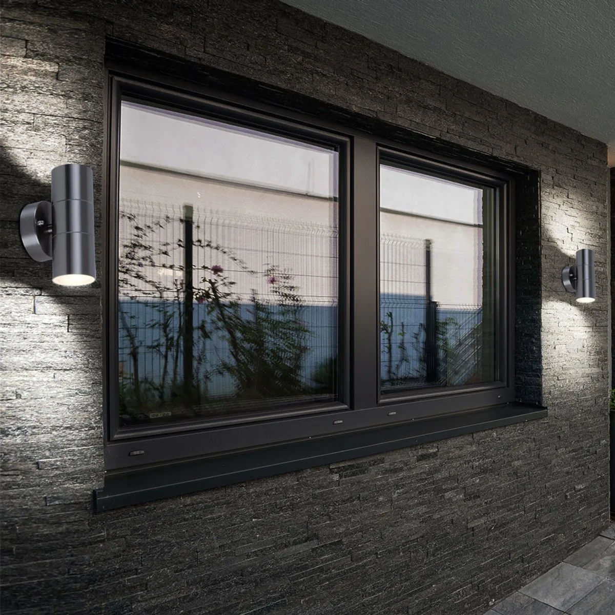 Buitenverlichting gevels huis muurspot up down spot roestvrij staal lamp in set incl. LED lamp fra V-TAC i Sølv – produktbillede