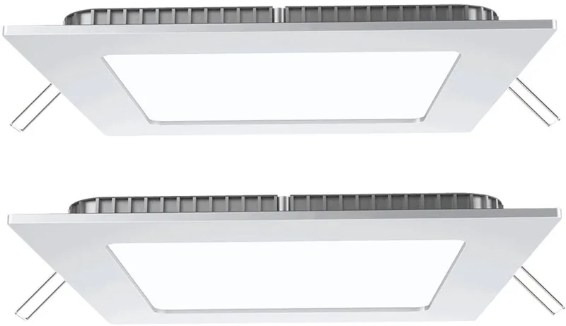 Inbouw paneel aluminium plafondlamp vierkante wit, LED 15W 1350Lm koel wit, LxBxH 16x16x2 cm, set van 2 de V-TAC en Blanc – photo produit